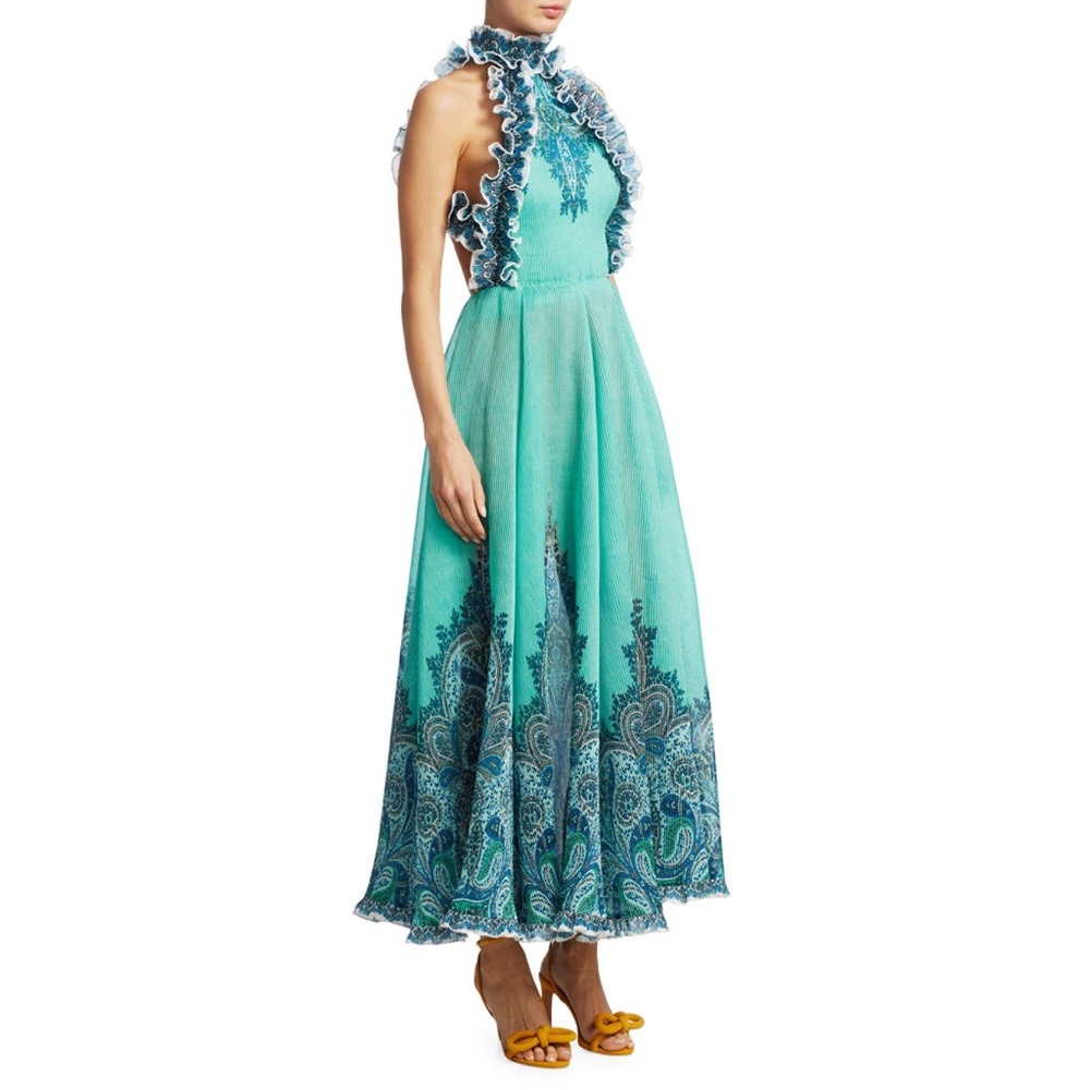 Zimmermann Moncur Pleated Open Back Gown